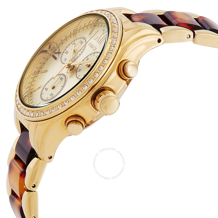 Timex Classic Chronograph Quartz Gold Dial Ladies Watch TW2V74800 - Dawson Watches #2
