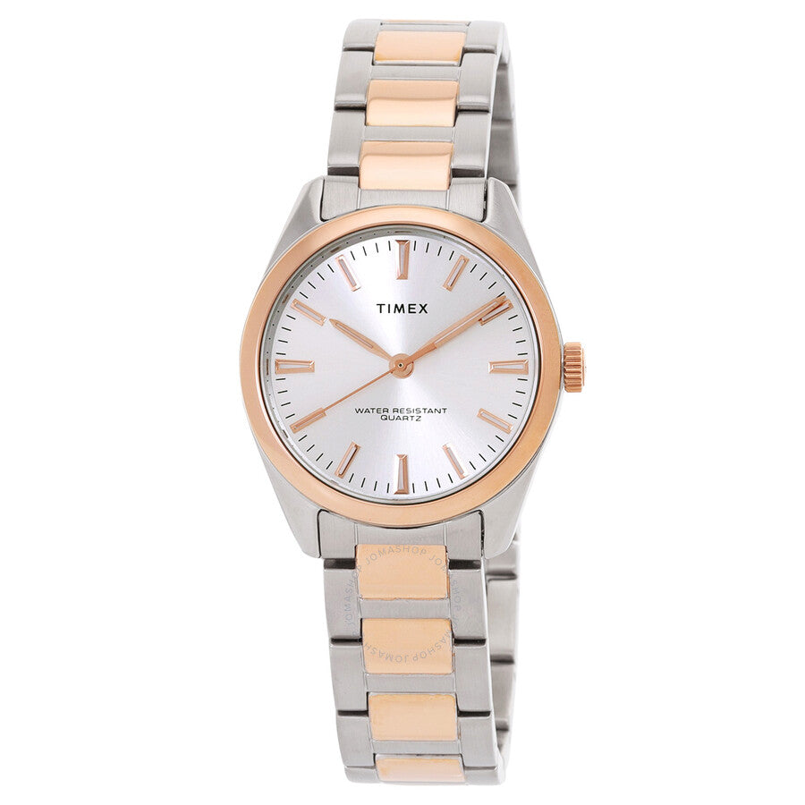 Timex Highview Quartz Silver Dial Two-Tone Ladies Watch TW2V26500 - The Watches Men & Co