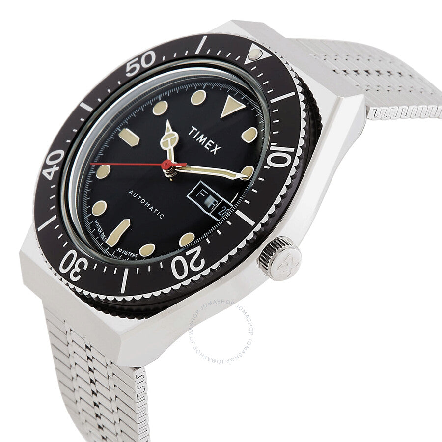 Timex M79 Automatic Black Dial Watch TW2U78300V3 - The Watches Men & Co #2