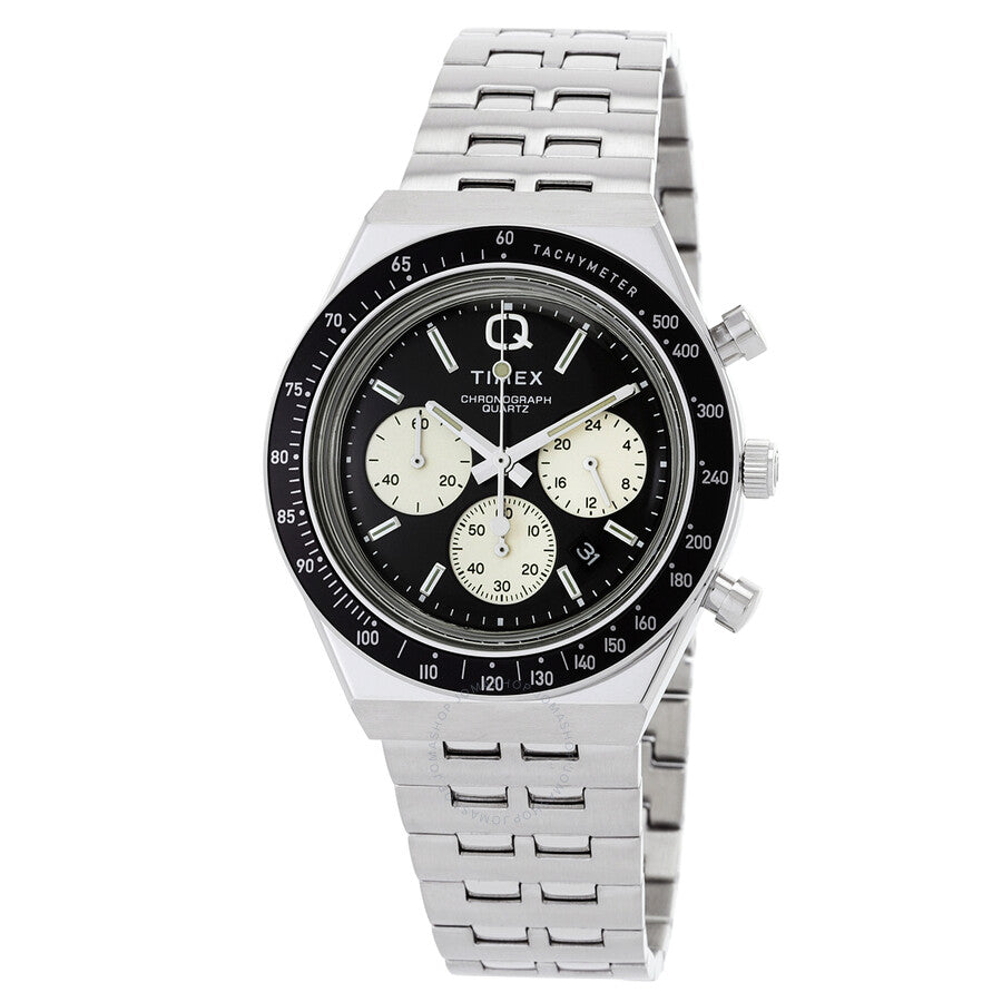 Timex Q Chronograph Quartz Black Dial Men's Watch TW2V42600 - The Watches Men & Co