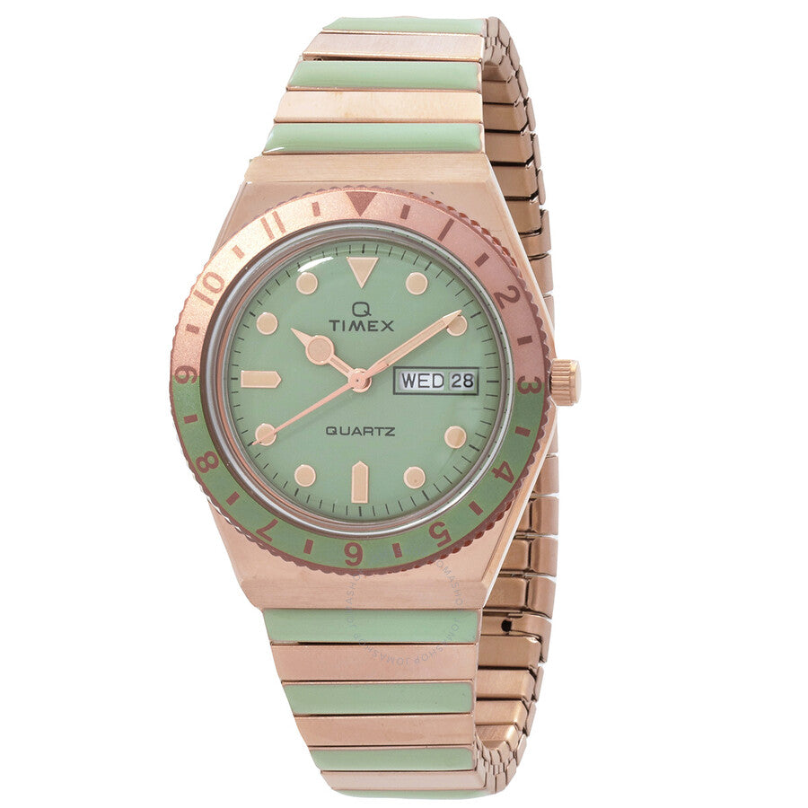 Timex Q Timex Malibu Quartz Green Dial Ladies Watch TW2V38700VQ - Dawson Watches