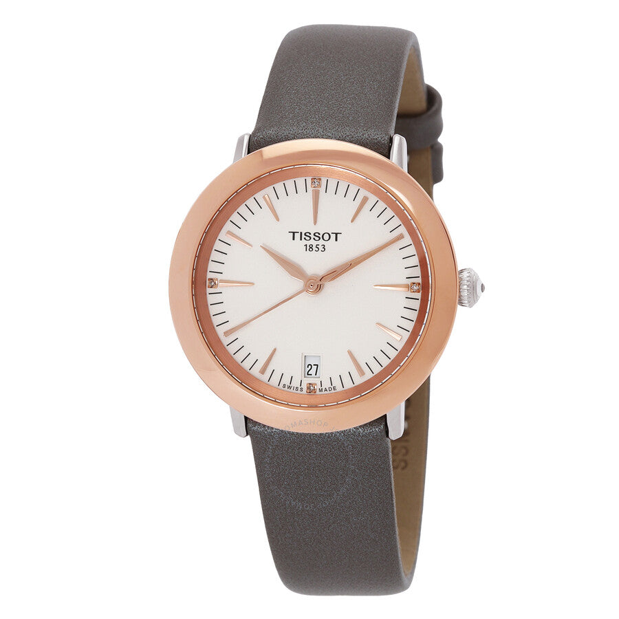 Tissot Glendora Quartz Diamond Cream Opalin Dial Ladies Watch T929.210.46.266.00 - The Watches Men & Co