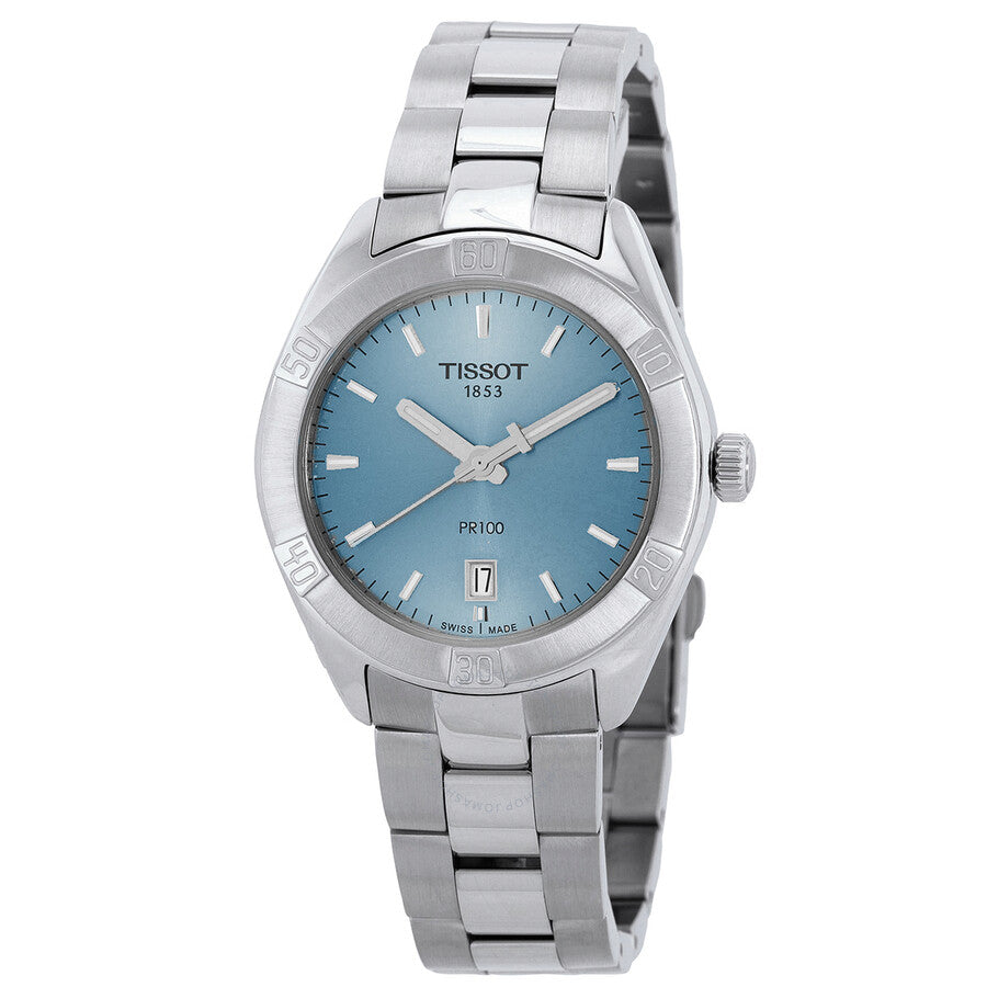 Tissot PR 100 Quartz Light Blue Dial Ladies Watch T1019101135100 - Dawson Watches