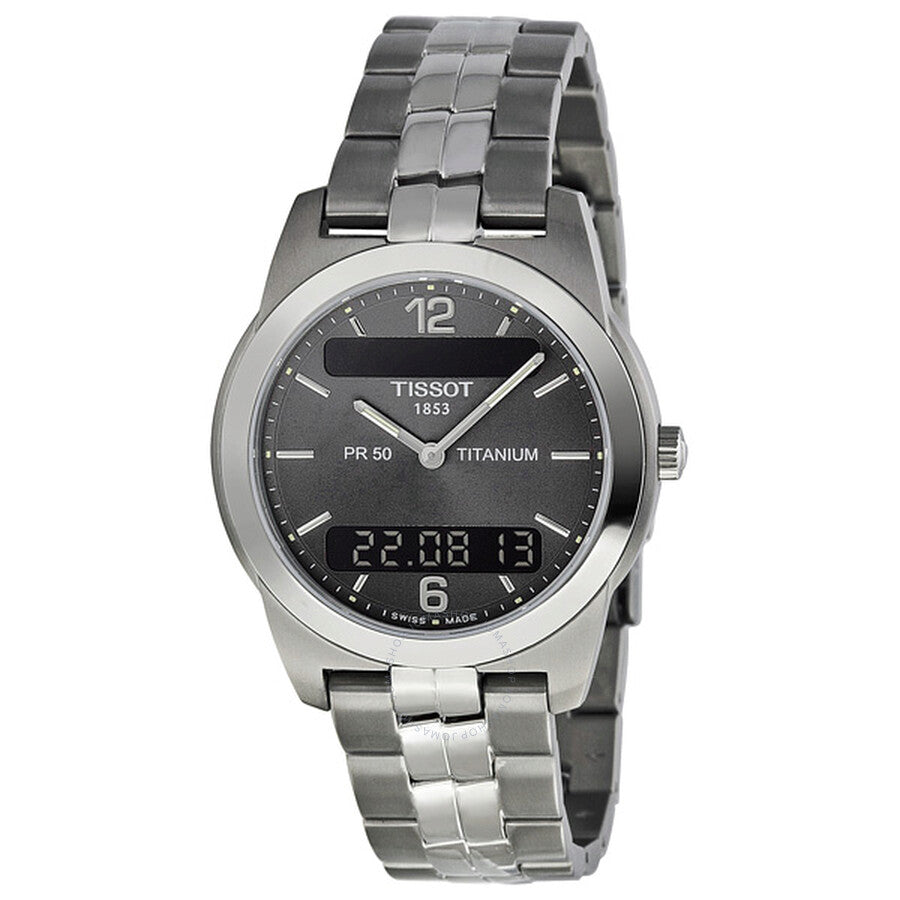 Tissot PR 50 Titanium Analog/Digital Grey Men's Watch T34.7.487.62 - The Watches Men & Co