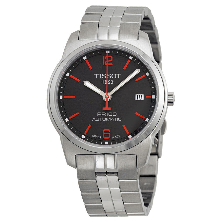 Tissot PR100 Automatic Anthracite Dial Stainless Steel Men's Watch T0494071106700 - The Watches Men & Co