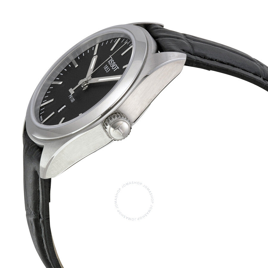 Tissot PR100 Black Dial Black Leather Ladies Watch T1012101605100 - The Watches Men & Co #2
