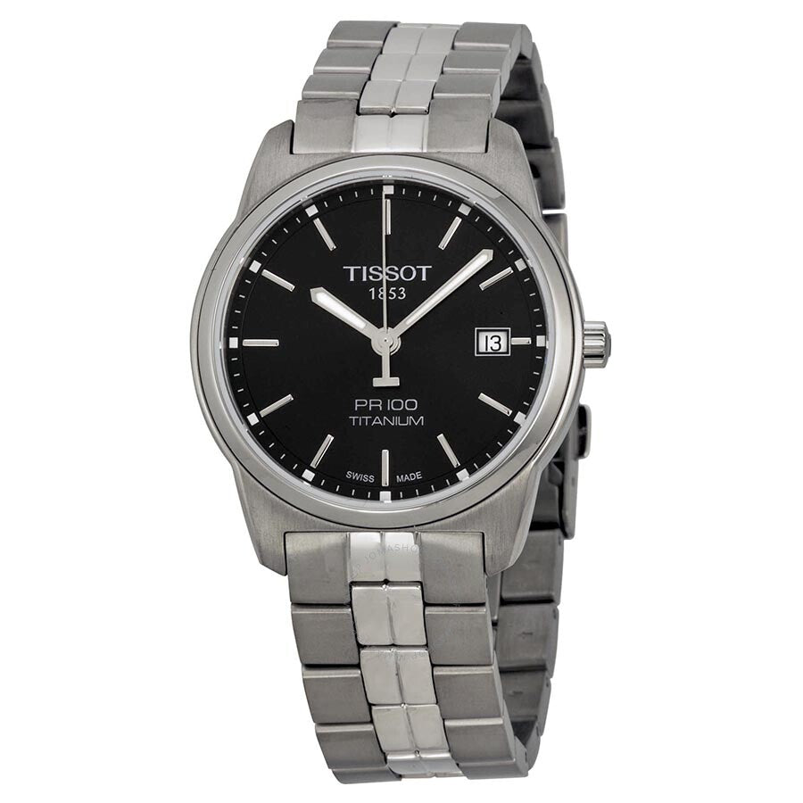 Tissot PR100 Black Dial Titanium Men's Watch T0494104405100 - The Watches Men & Co