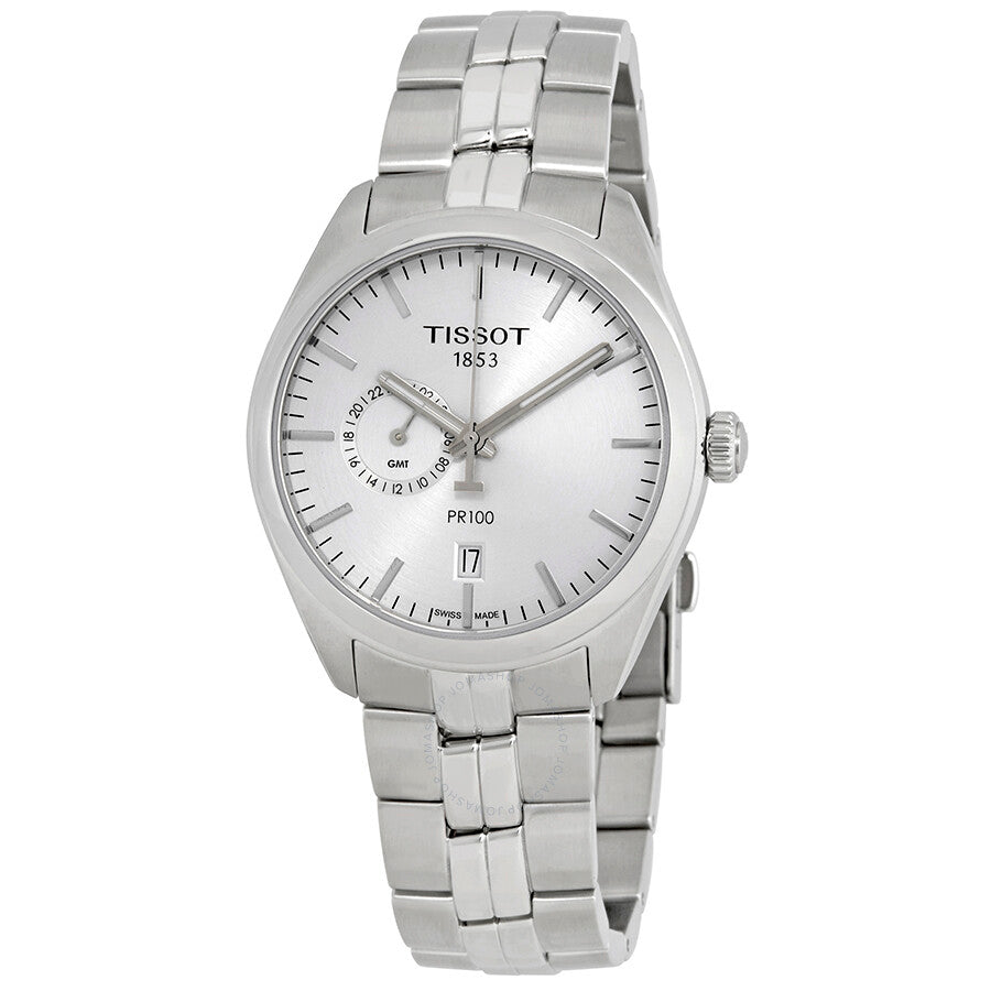 Tissot PR100 Dual Time Silver Dial Men's Watch T101.452.11.031.00 - The Watches Men & Co