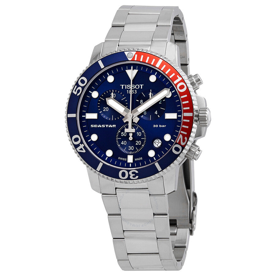 Tissot Seastar Chronograph Quartz Blue Dial Pepsi Bezel Men's Watch T120.417.11.041.03 - Dawson Watches