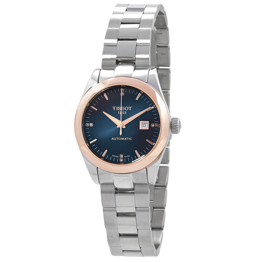 Tissot T-My Lady Automatic Diamond Graded Blue-Black Dial Ladies Watch T9300074104600 - The Watches Men & Co