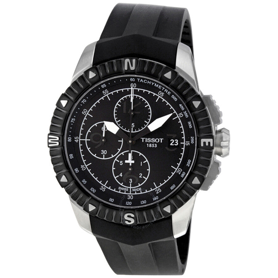 Tissot T-Navigator Automatic Chronograph Black Dial Stainless Steel Men's Watch T0624271705700 - The Watches Men & Co