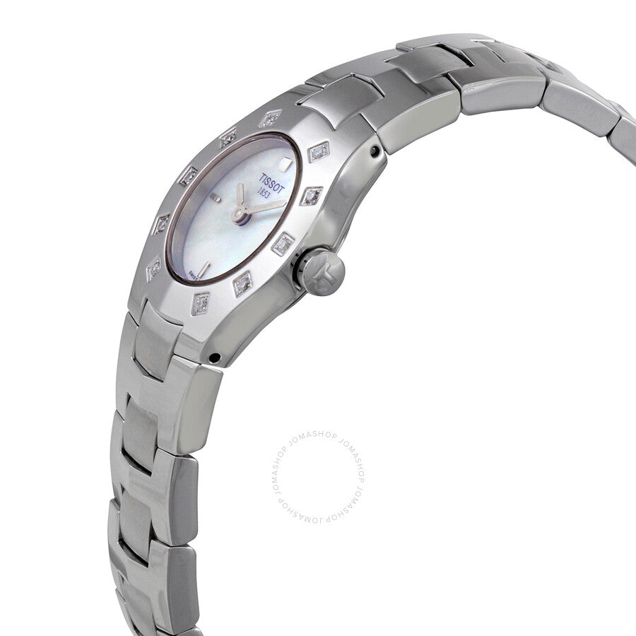 Tissot T-Trend T-Round Diamond Mother of Pearl Dial Ladies Watch T64.1.685.81 - The Watches Men & Co #2