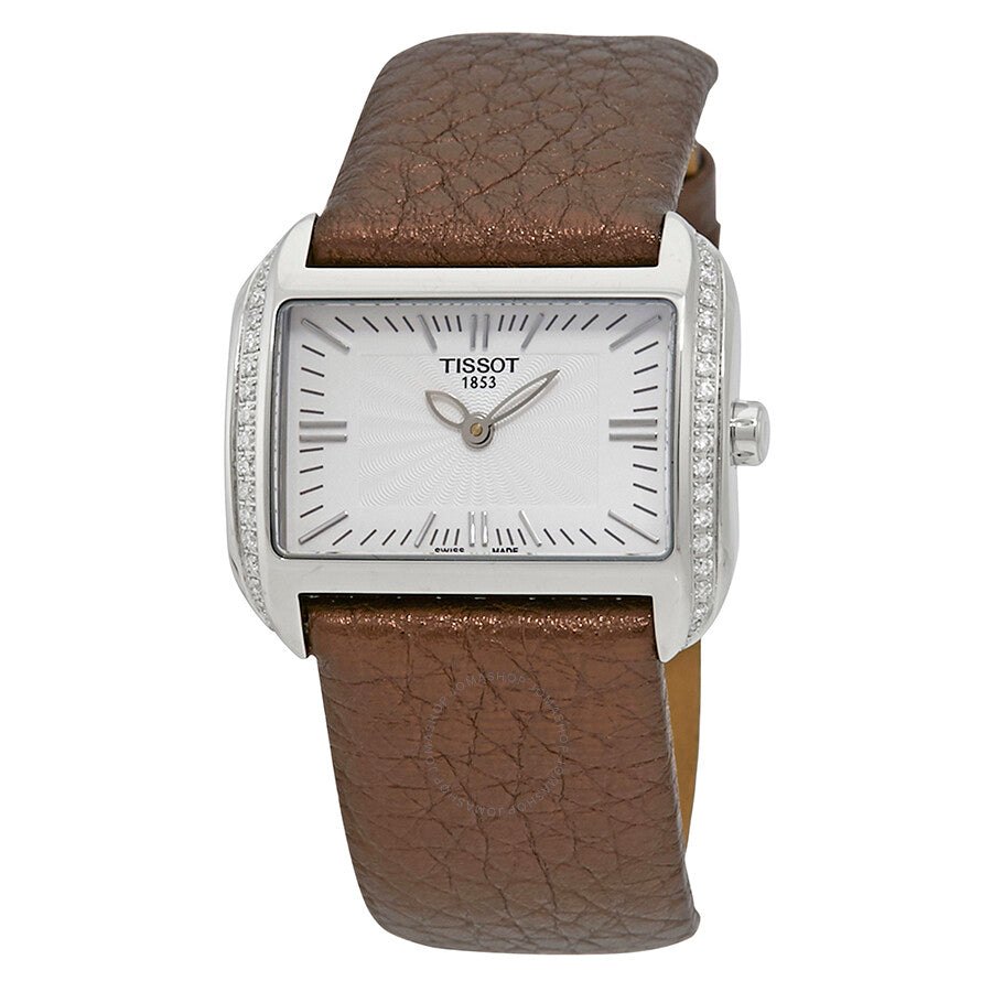 Tissot T-Wave Silver Dial Diamond Bezel Ladies Watch T023.309.16.031.01 - The Watches Men & Co