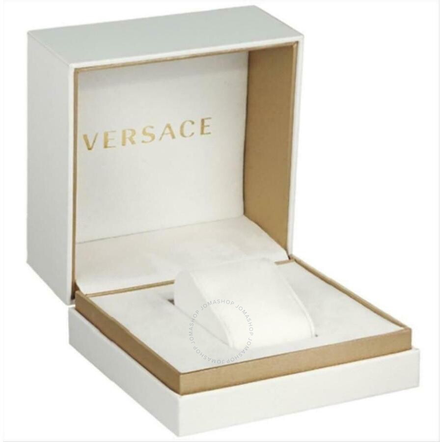 Versace Greca Logo Quartz Black Dial Gold Steel Strap Watch for Men - VE8G00624