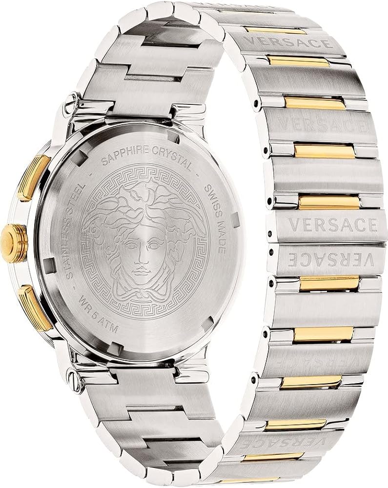 Versace Greca Logo Chronograph Quartz Silver Dial Men's Watch - VEZ900321