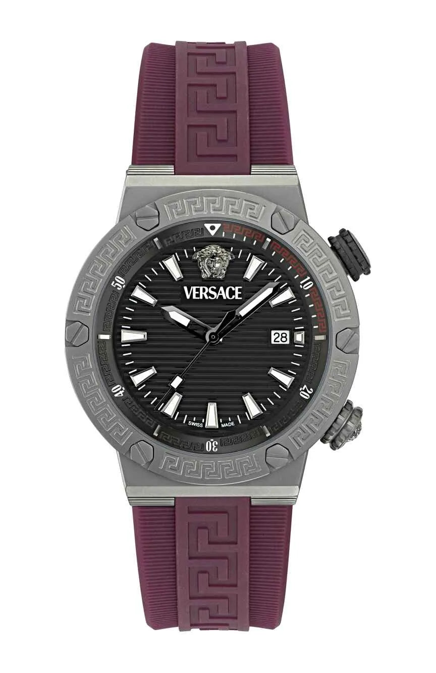 Versace Greca Logo Diver Swiss Movt Black Dial Watch - VE8G00224