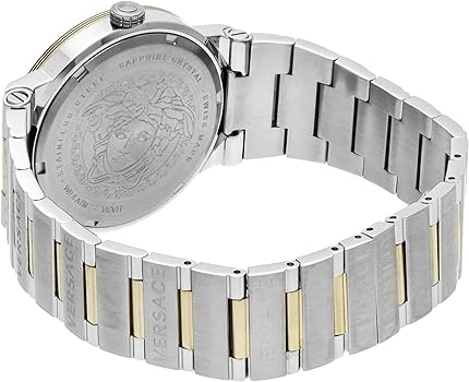 Versace Greca Silver Two-Tone Blue Dial Women's Watch VEVH01120