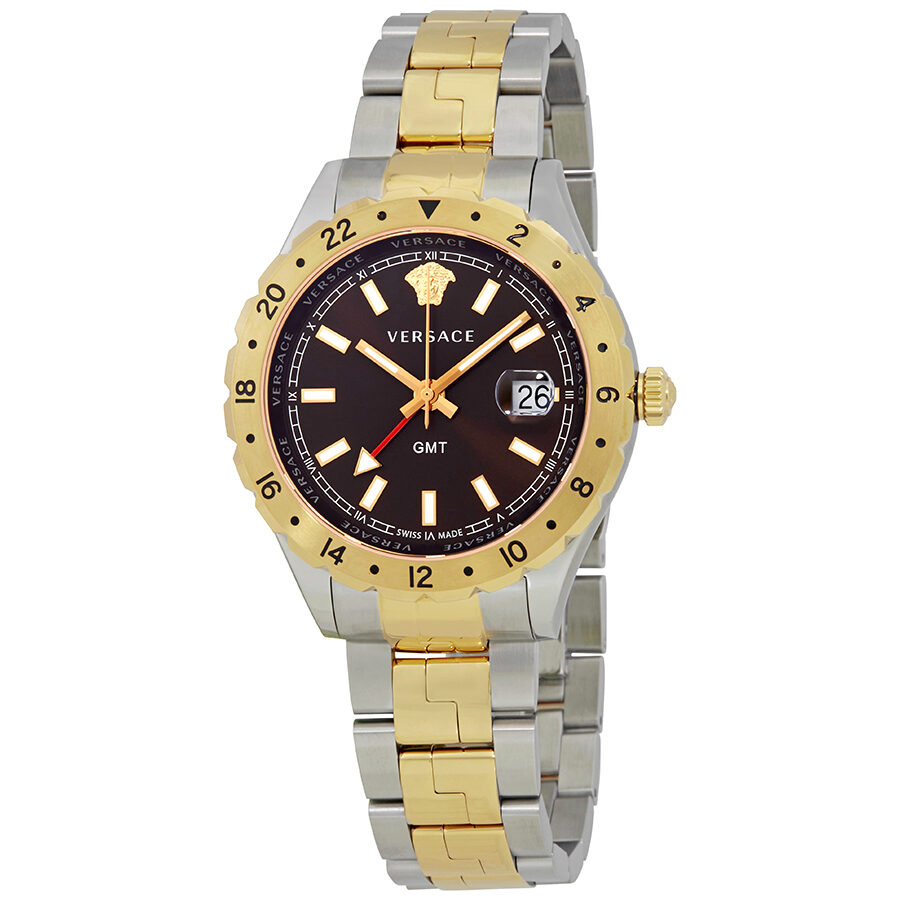 Versace Hellenyium Brown Dial Two-tone Men's Watch - V11040015