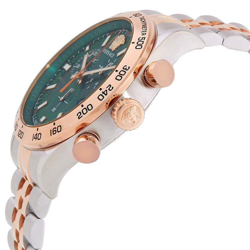 Versace Hellenyium Chronograph Quartz Green Dial Watch VE2U00924