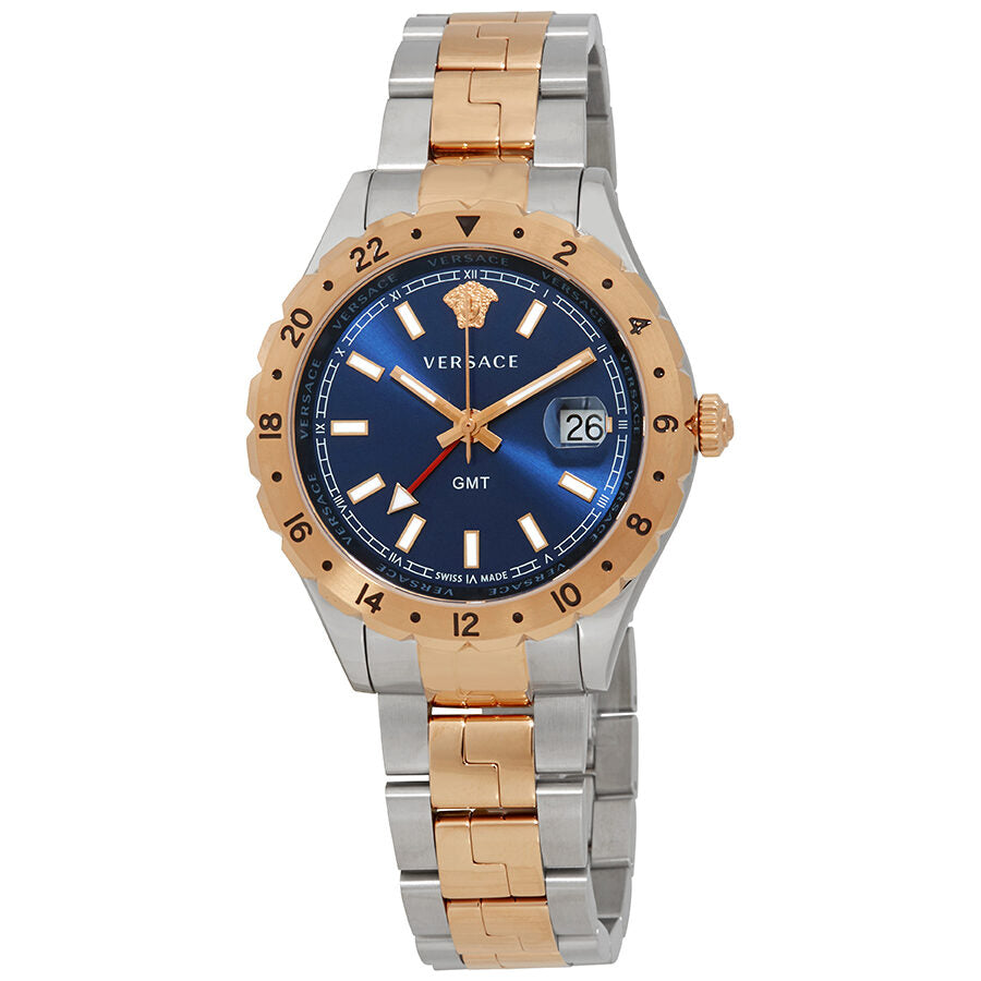 Versace Hellenyium GMT Blue Dial Men's Watch - V11060017