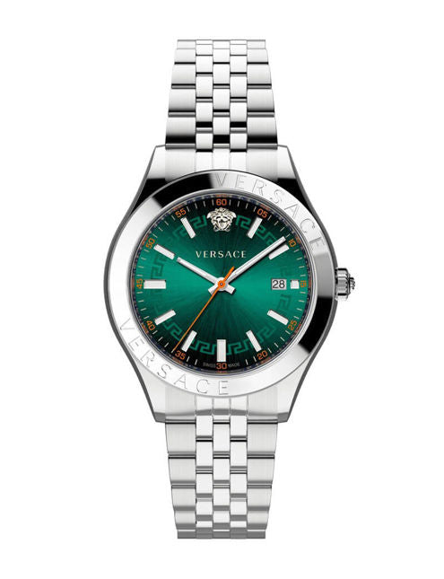 Versace Hellenyium Silver Green Dial Men's Watch VEVK01021
