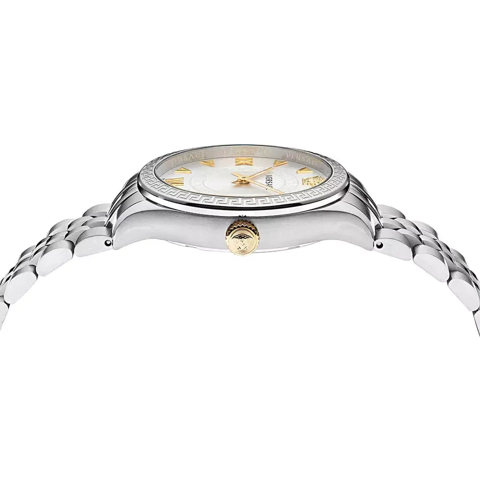Versace Hellenyium Quartz White Dial Silver Steel Strap Women's Watch - VEHU00320