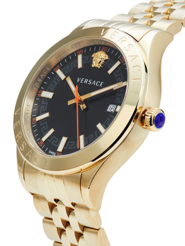 Versace Hellenyium Gold Black Dial Watch - VEVK01221