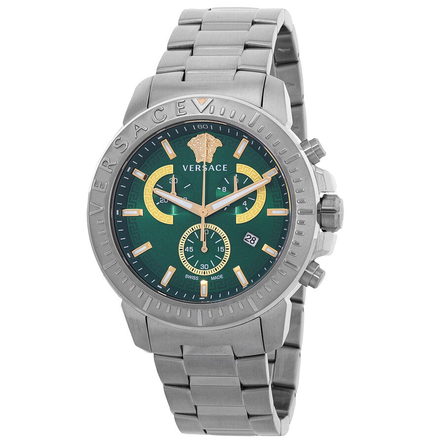 Versace New Chrono Chronograph Quartz Green Dial Men's Watch VE2E00821 - Dawson Watches