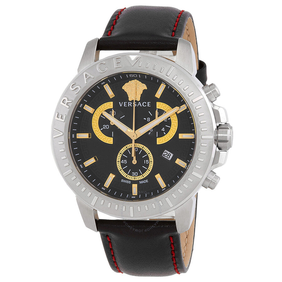 Versace New Chrono Quartz Black Dial Men's Watch VE2E00121 - Dawson Watches