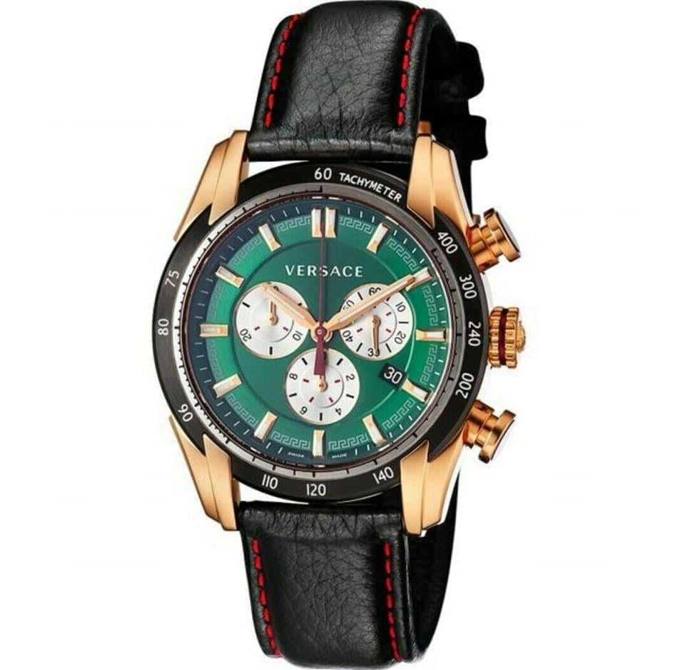 Versace V-Ray Chronograph Green Dial Watch - VDB050014
