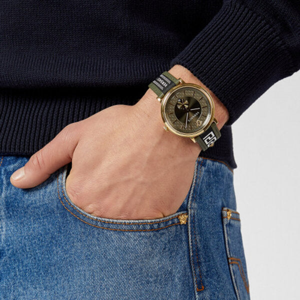 Versace V-Circle Quartz Green Dial Watch - VEBQ01519