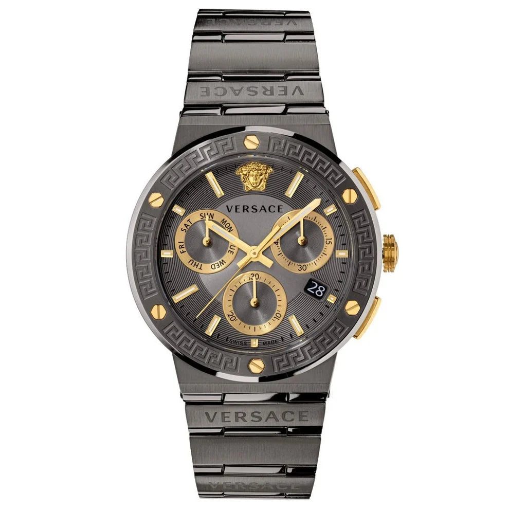 Versace Greca Logo Chronograph Quartz Grey Dial Watch VEZ900521