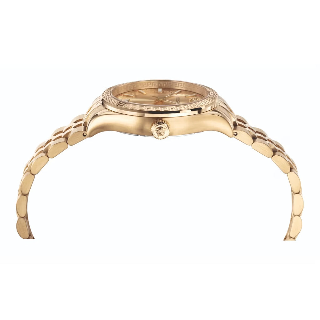 Versace Virtus Quartz Gold Dial Gold Steel Strap Watch for Women - VEHU00720