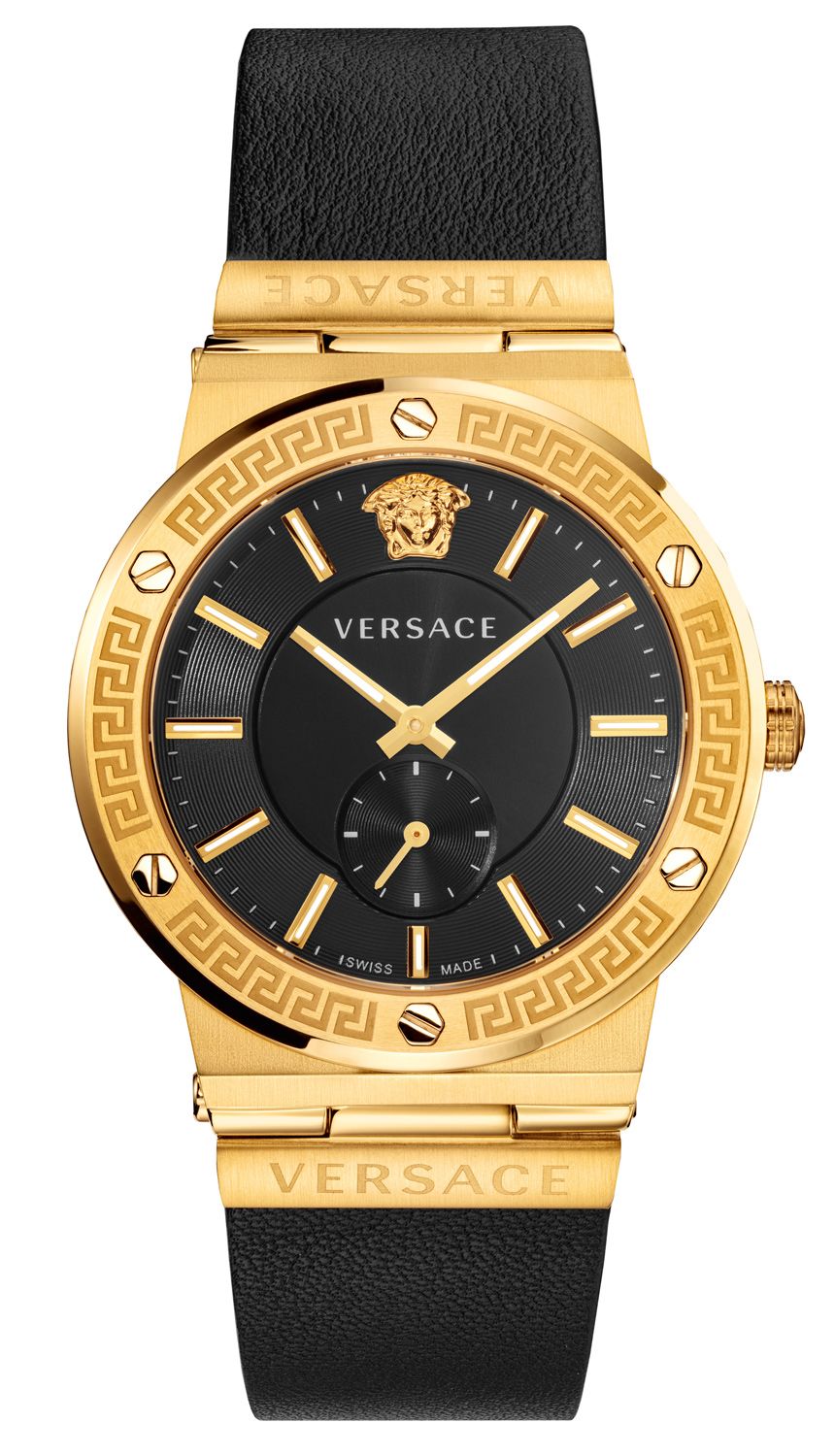 Versace Greca Black Leather Men's Watch VEVI00220 - Kiwi Watches