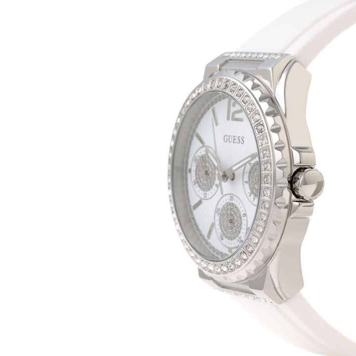 Guess Starlight White Rubber Strap Crystal Dial Women's Watch W0846L8 - Kiwi Watches #2