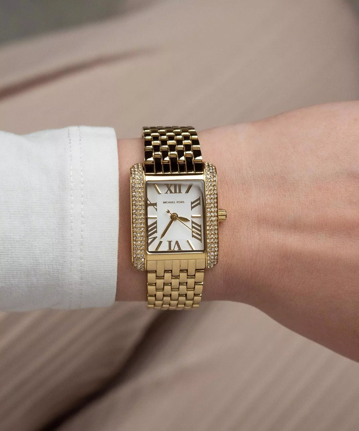Michael Kors Emery Quartz Crystal White Dial Ladies Watch - MK4826