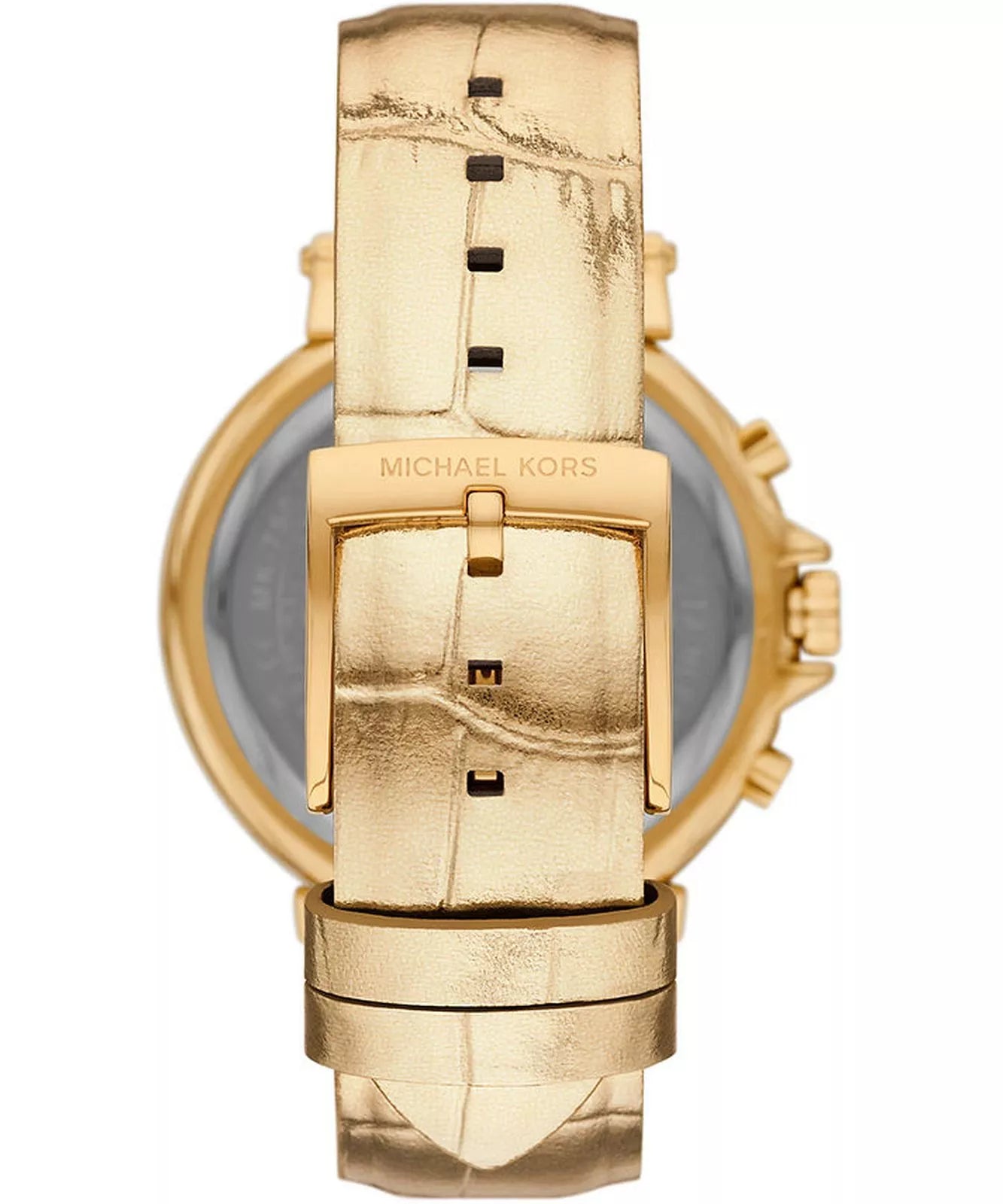 Michael Kors Maren Chronograph Gold Metallic Genuine Leather Women's Watch - MK7508