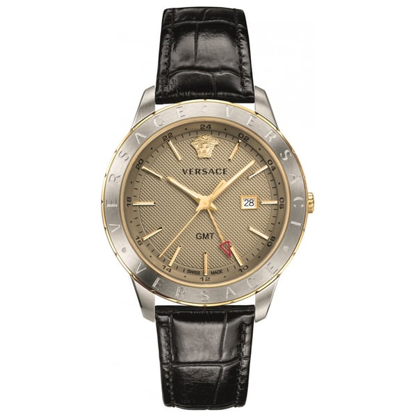 Versace Univers Black Leather Strap Men's Watch  VEBK00218 - Dawson Watches