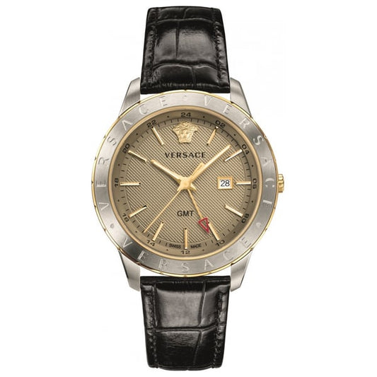 Versace Univers Black Leather Strap Men's Watch  VEBK00218 - Dawson Watches