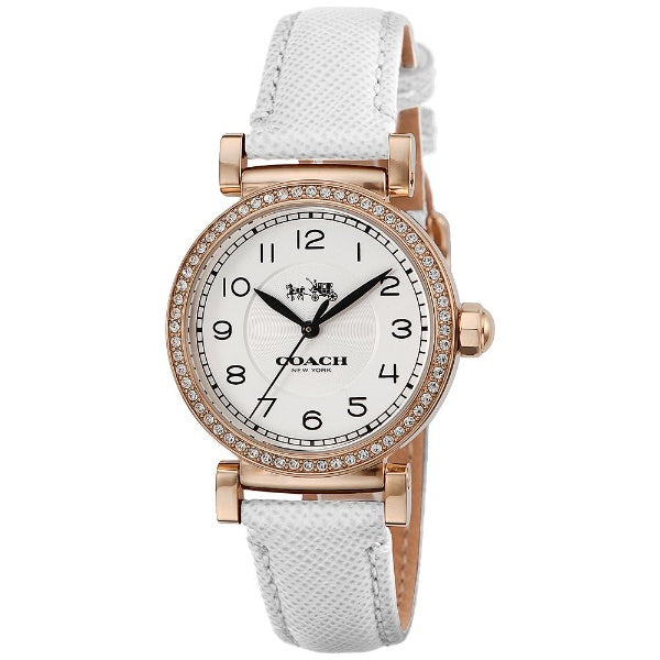 Coach Madison White Leather Strap Women's Watch  14502401 - Dawson Watches