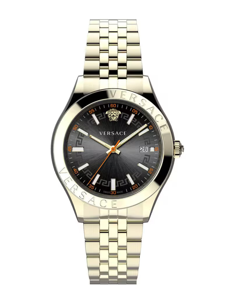 Versace Hellenyium Gold Black Dial Watch - VEVK01221