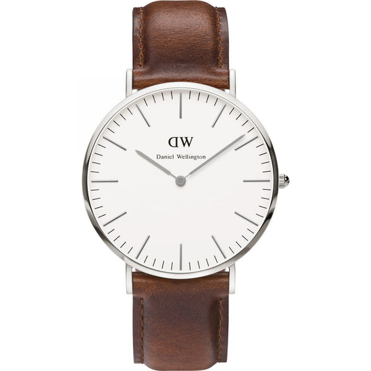 Daniel Wellington White Classic St Mawes 40mm Men's Silver Watch DW00100021 - Dawson Watches