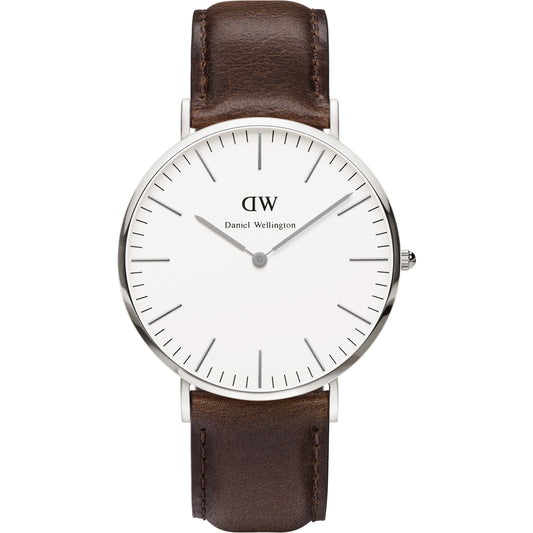 Daniel Wellington White Classic Bristol 40mm Men's Silver Watch DW00100023 - Dawson Watches