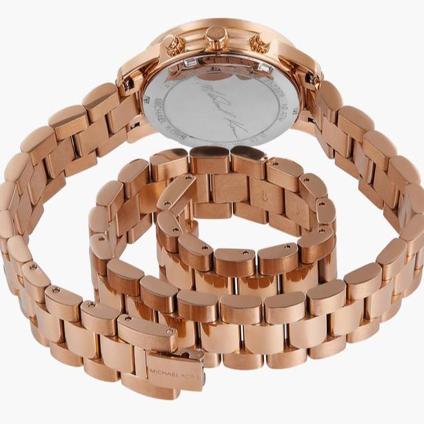 Michael Kors Runway Chronograph Rose Gold Wrap Women's Watch - MK7453