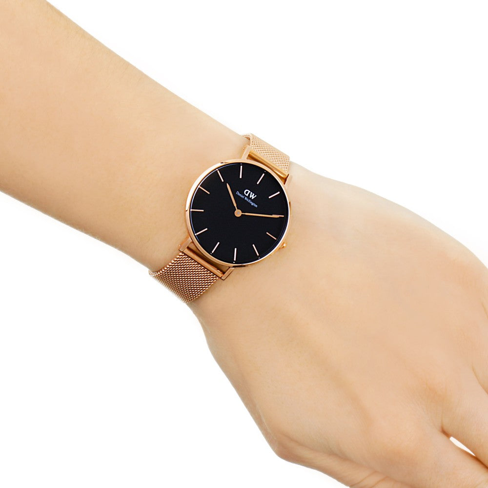 Daniel Wellington Black Melrose 32mm Women's Gold Watch DW00100161