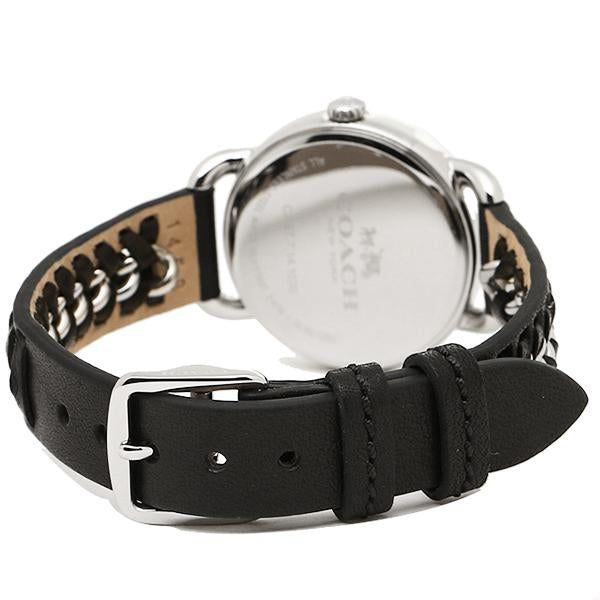 Coach Delancey White Dial Black Leather Strap Ladies Watch 14502257