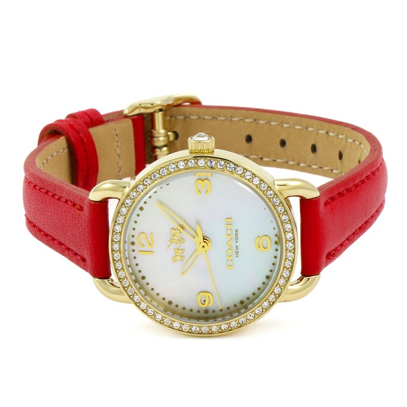 Coach Delancey White Dial Leather Strap Ladies Watch 14502452