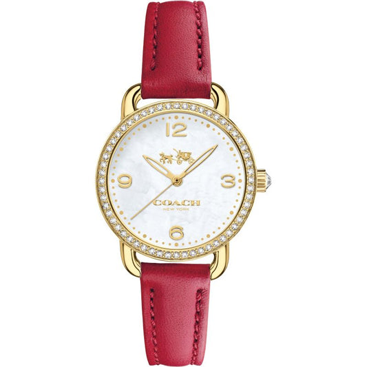 Coach Delancey White Dial Leather Strap Ladies Watch 14502452