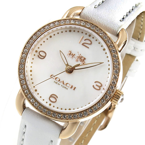 Coach Delancey White Dial Leather Strap Ladies Watch 14502453