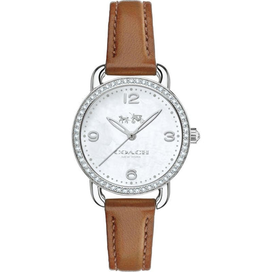 Coach Delancey White Dial Brown Leather Strap Ladies Watch 14502485
